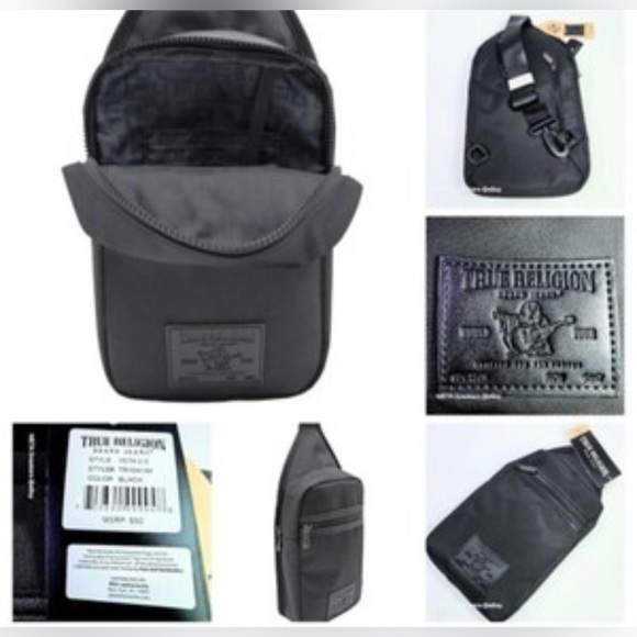 True Religion Sling Crossbody Bag black Men - Picture 8 of 8